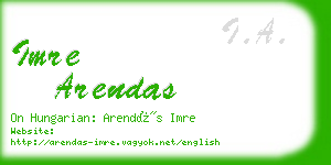 imre arendas business card